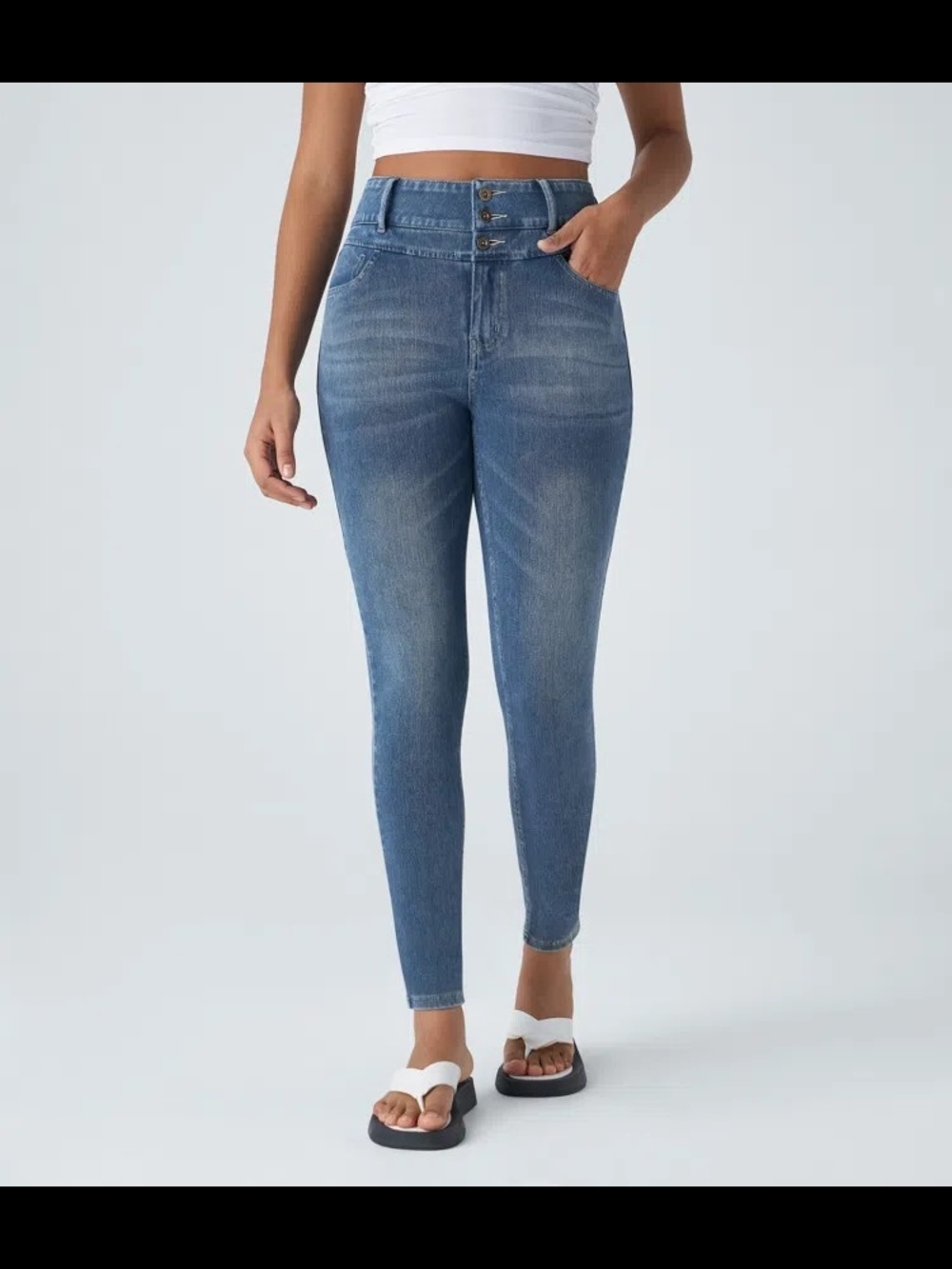 Halara Flex™ High Waisted Zipper & Pockets Casual Skinny Jeans - Picture 3 of 6